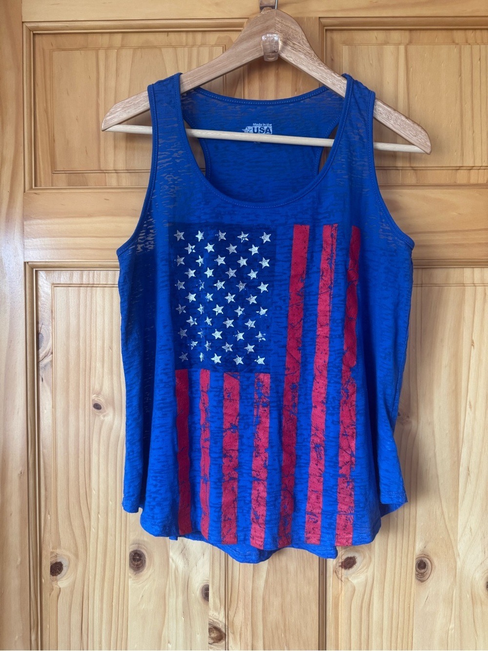 Patriotic American Flag Print graphic tank top Tank Top Jr size XL